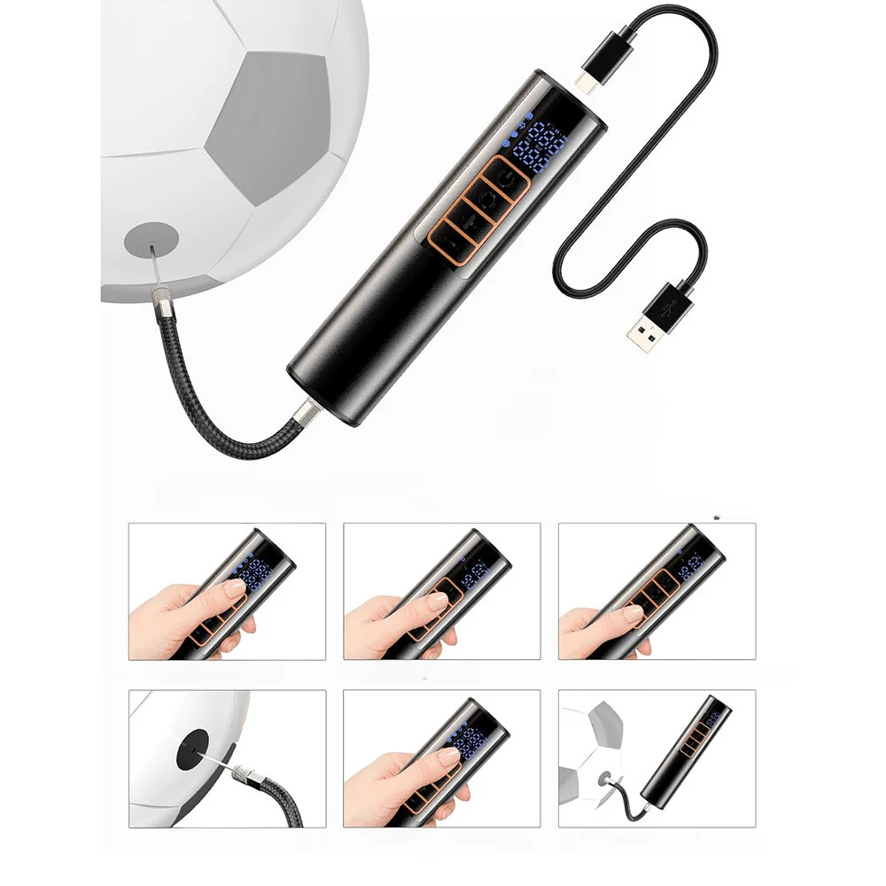 Akku Luftpumpe mit Digitalanzeige – Elektrische Ballpumpe mit LED - Image 2