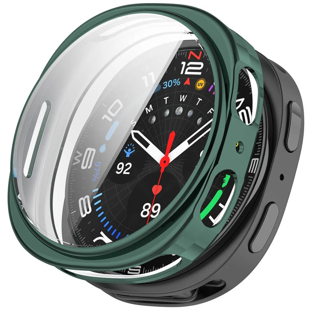 Samsung Galaxy Watch 8 40mm - Gummi Schutz Case Metall-Look