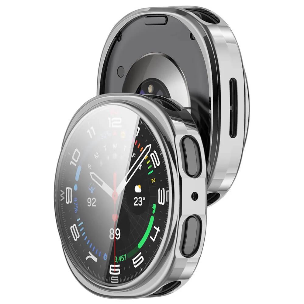 Samsung Galaxy Watch 8 40mm - Gummi Schutz Case Metall-Look - Image 14