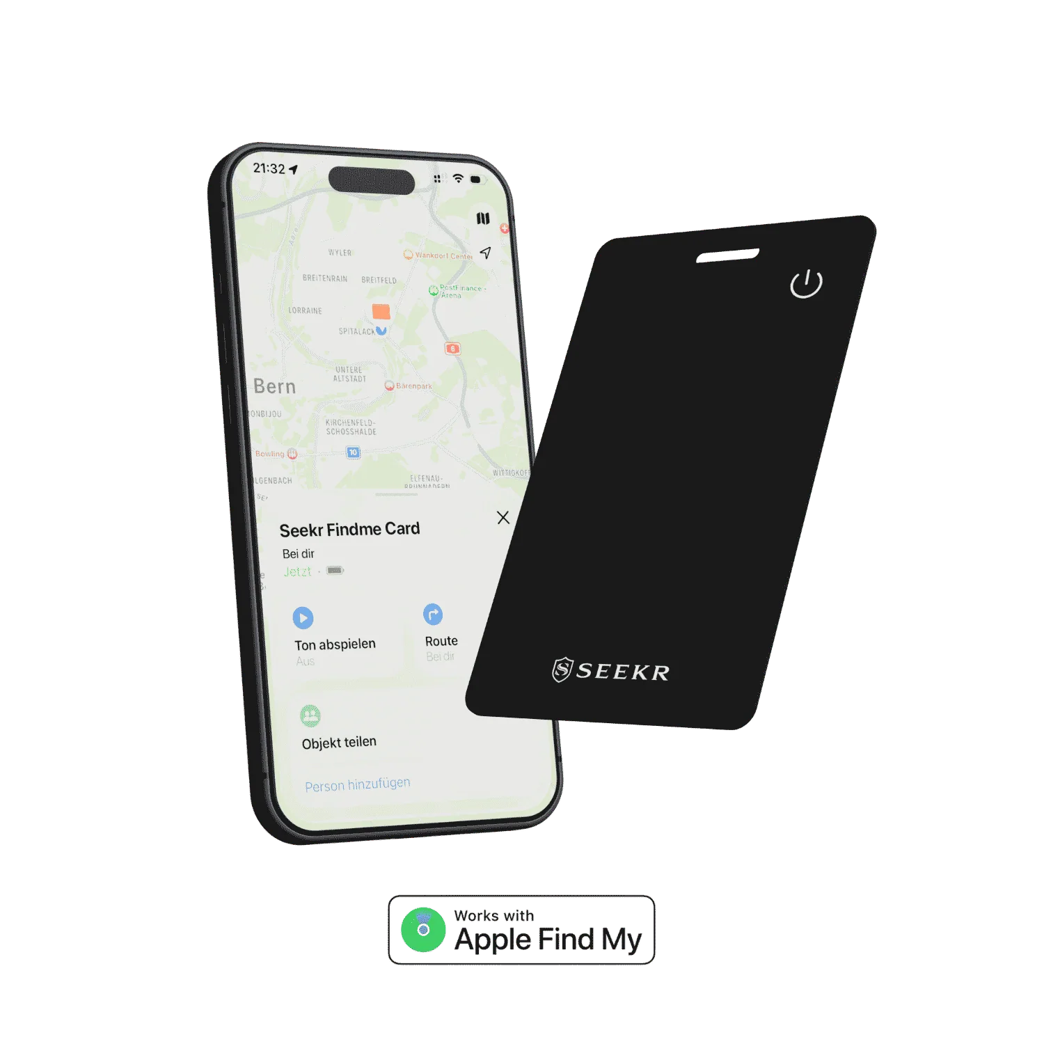 SEEKR FindMe Card für Apple – Ultradünne Wallet Tracker Karte