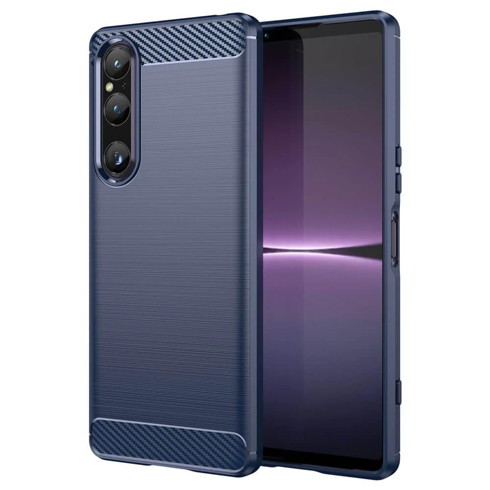 Sony Xperia 1 V - Metall Carbon Look Hülle