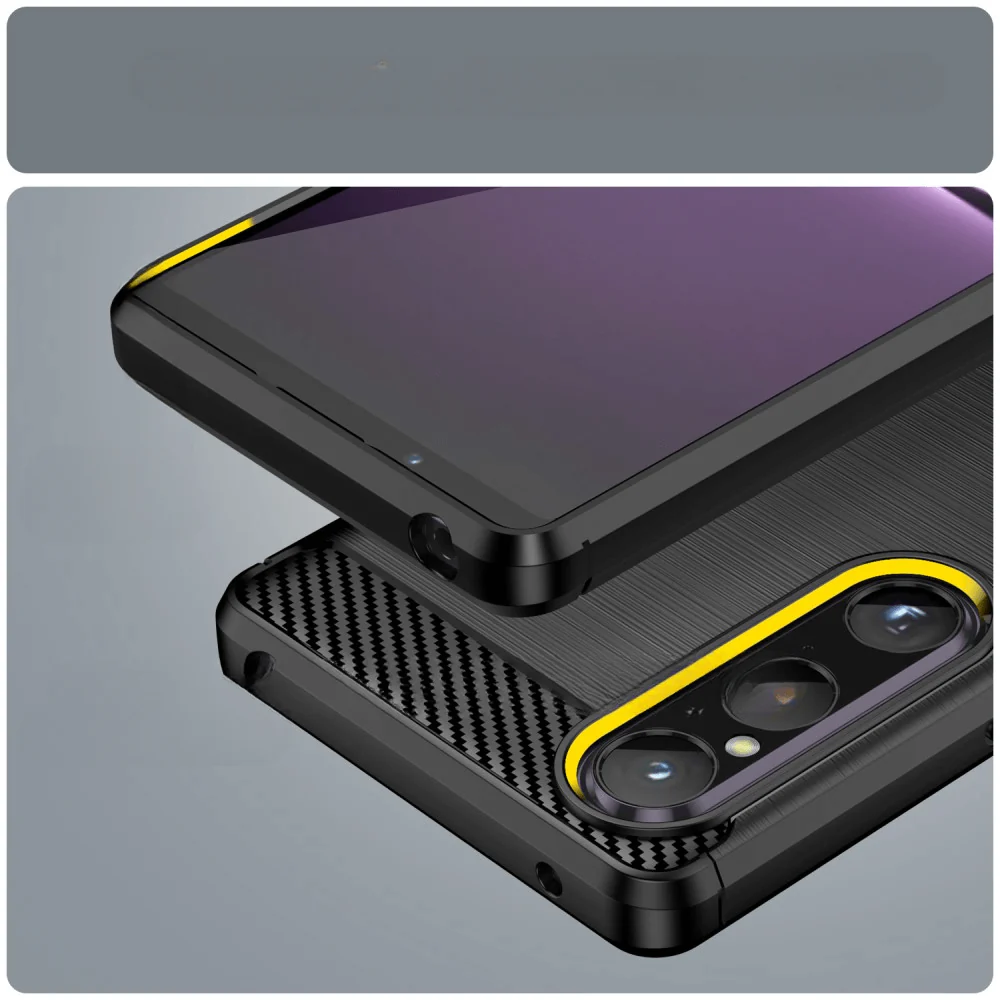 Sony Xperia 1 V - Metall Carbon Look Hülle - Image 11