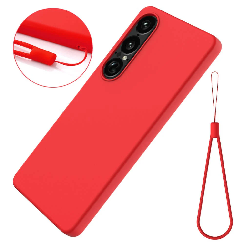 Sony Xperia 1 VII - Silikon Gummi Hülle mit Riemen - Image 10