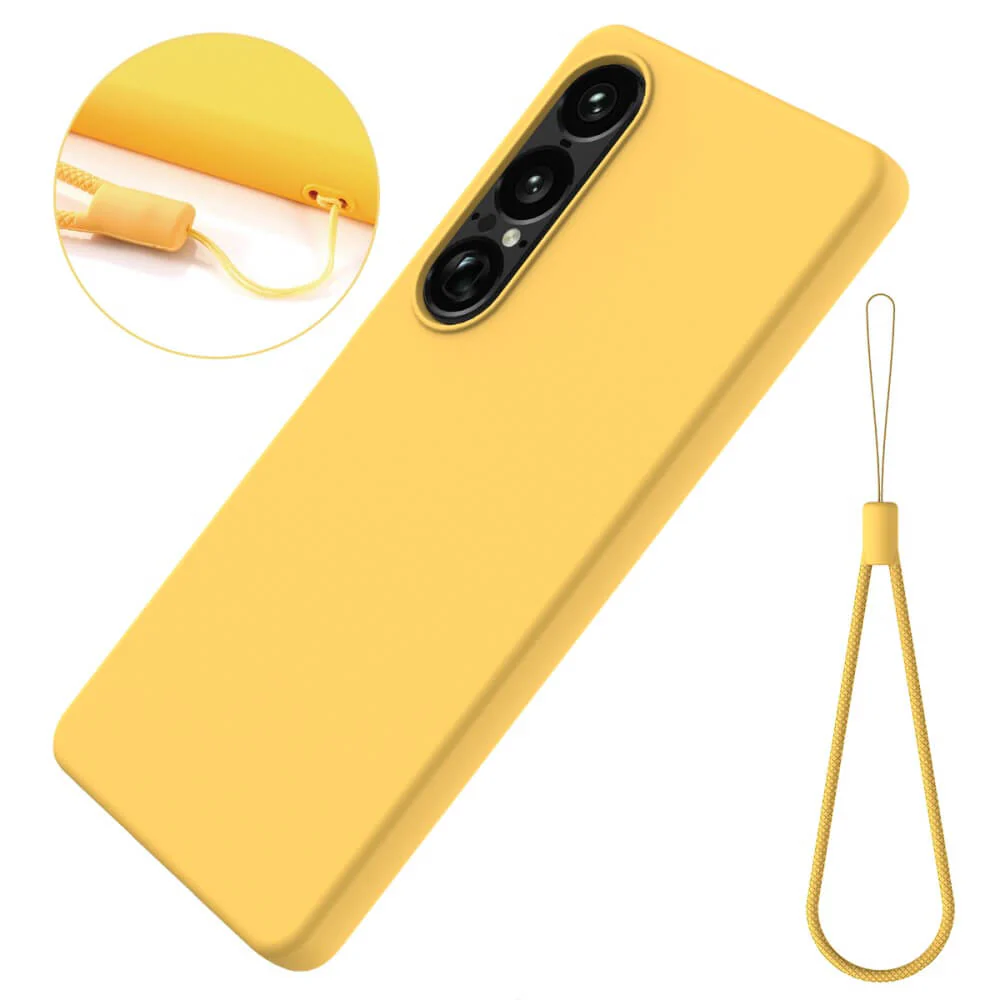 Sony Xperia 1 VII - Silikon Gummi Hülle mit Riemen - Image 17