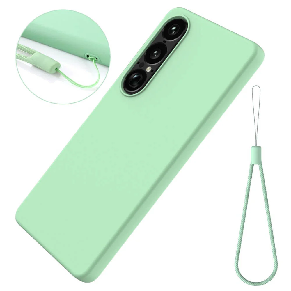 Sony Xperia 1 VII - Silikon Gummi Hülle mit Riemen - Image 24