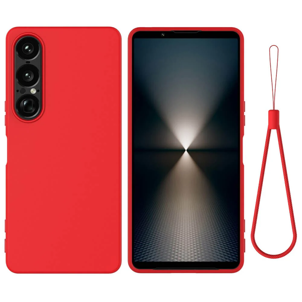 Sony Xperia 1 VII - Silikon Gummi Hülle mit Riemen - Image 8