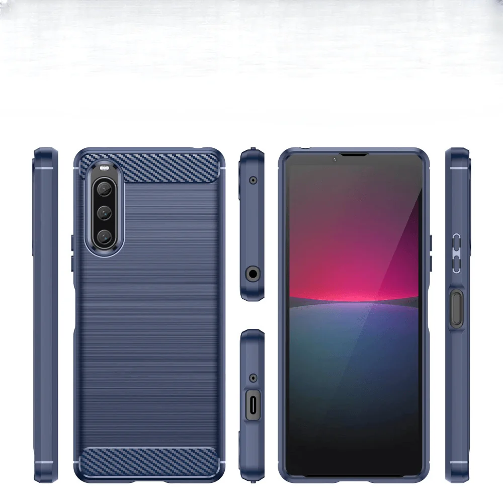 Sony Xperia 10 V - Metall Carbon Look Hülle - Image 3