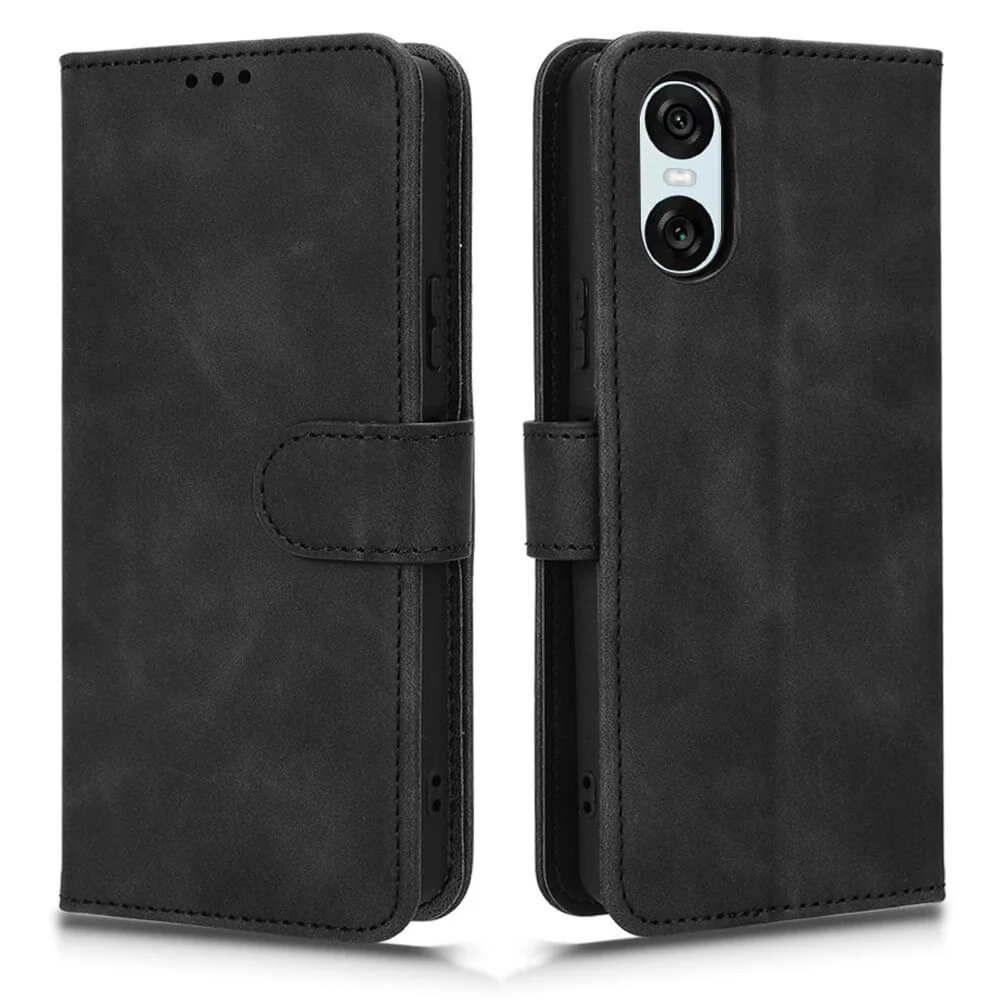Sony Xperia 10 VI â Wildleder Look Etui im Vintage Design