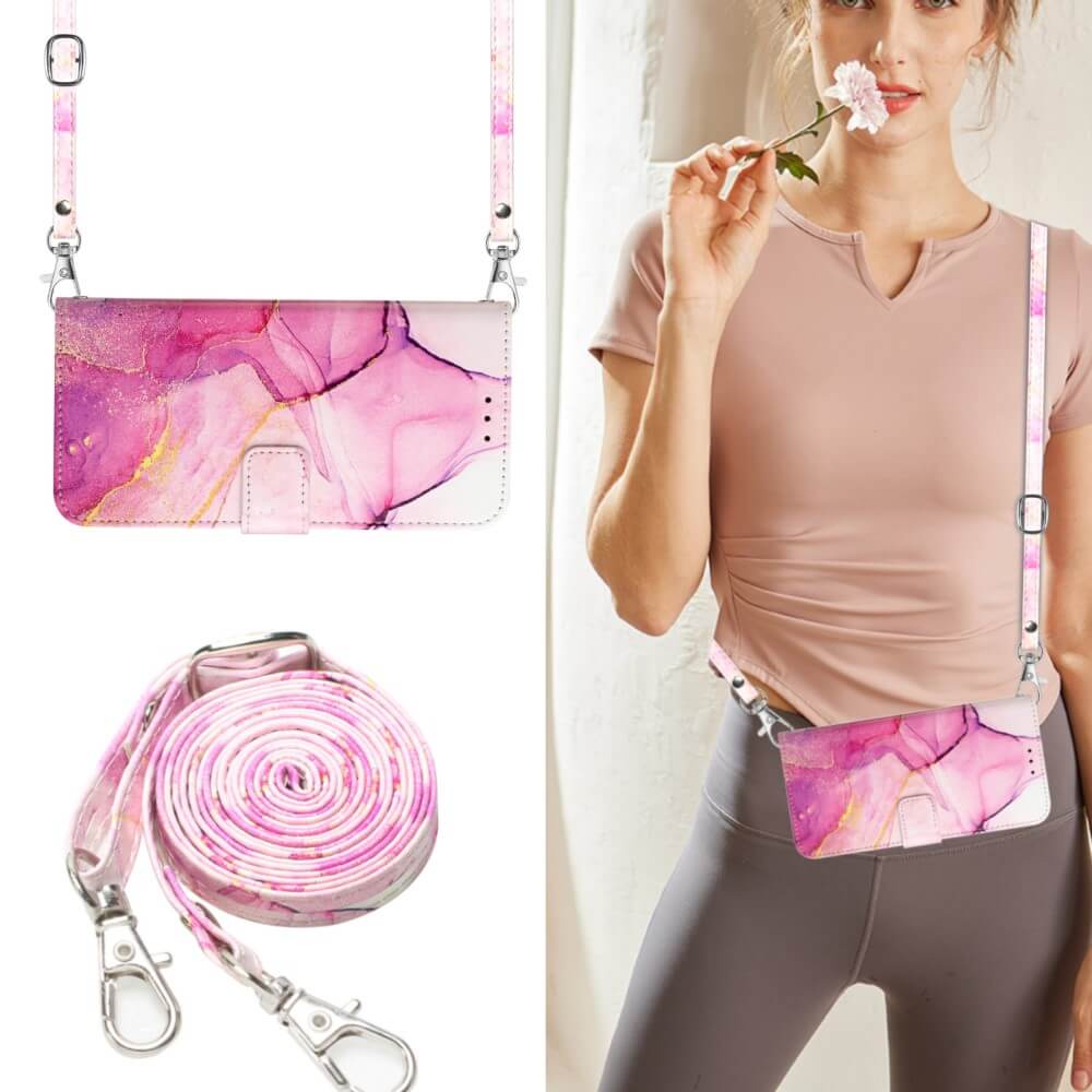Sony Xperia 5 V - Etui Hülle Mit Umhängeband Marble - Image 7
