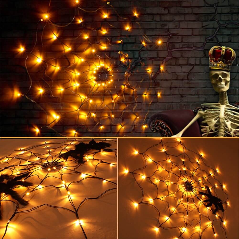 Spinnennetz Lichterkette LED mit Spinne - Image 3
