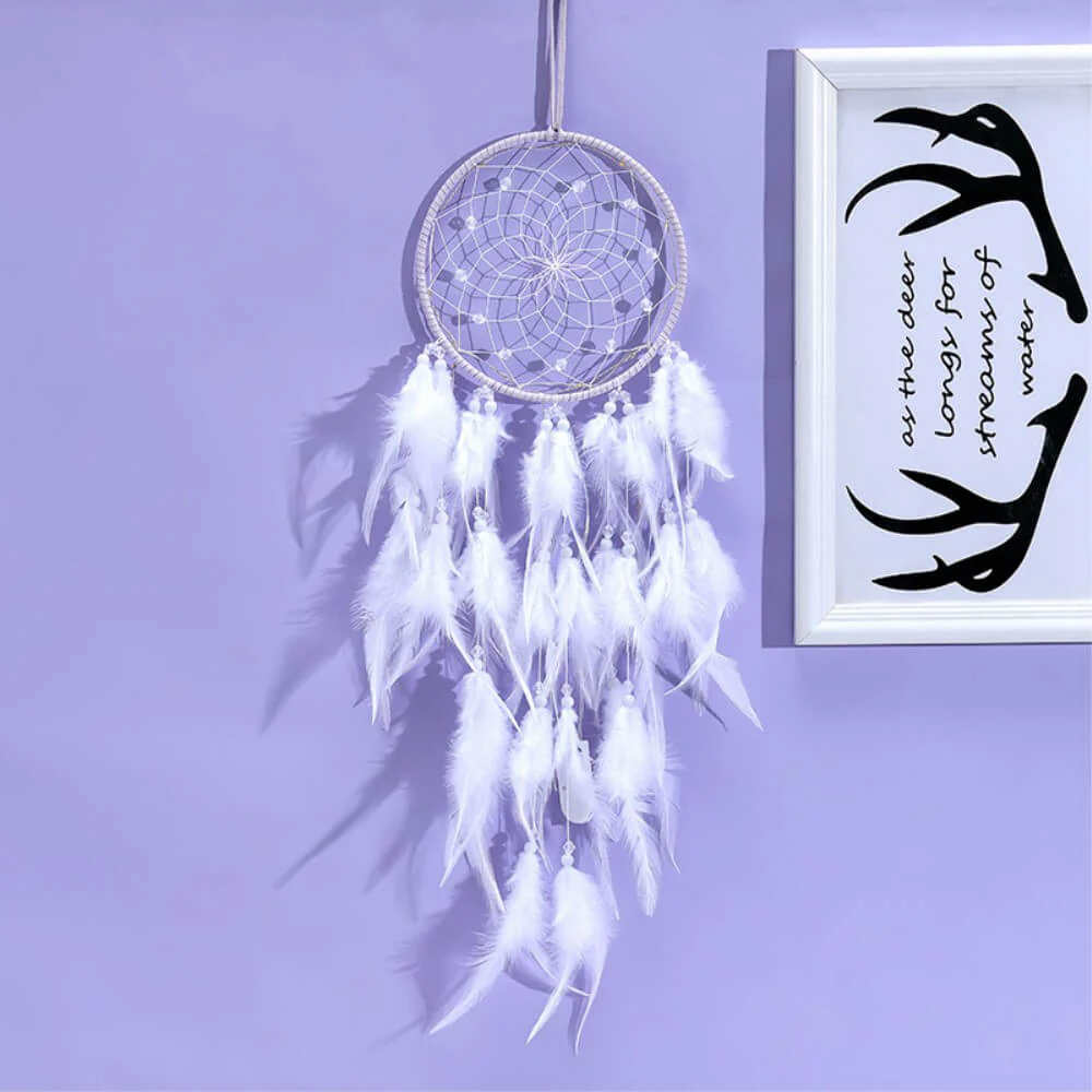 Traumfänger Dream Catcher mit LED Weiss - Image 7