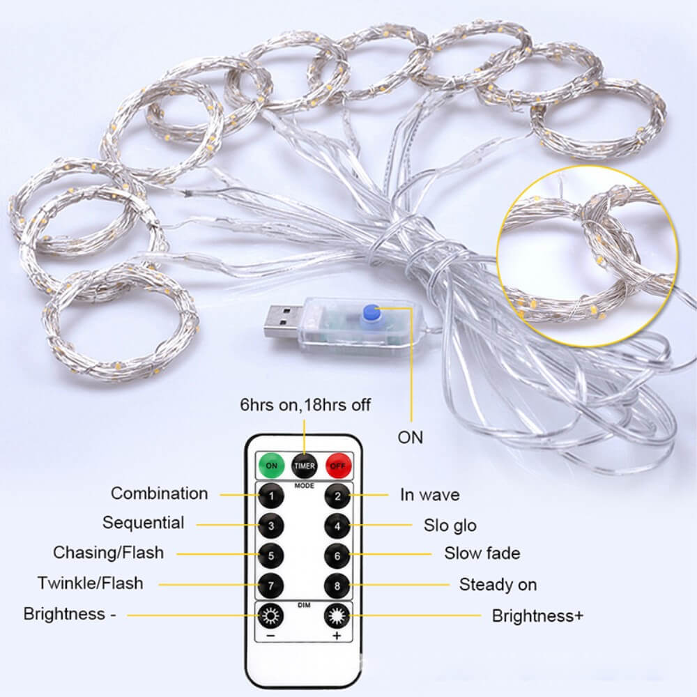 Vorhang Lichterkette USB 3x3m 300 Led - Image 15