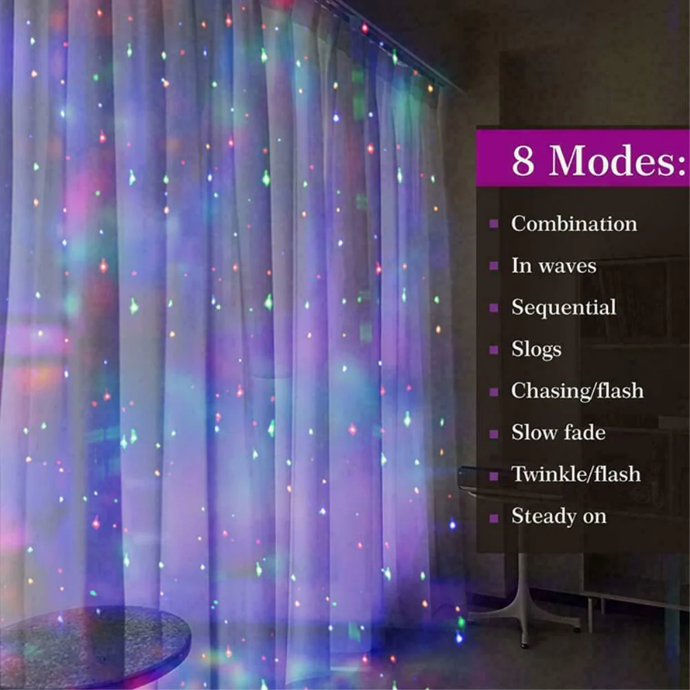 Vorhang Lichterkette USB 3x3m 300 Led - Image 16