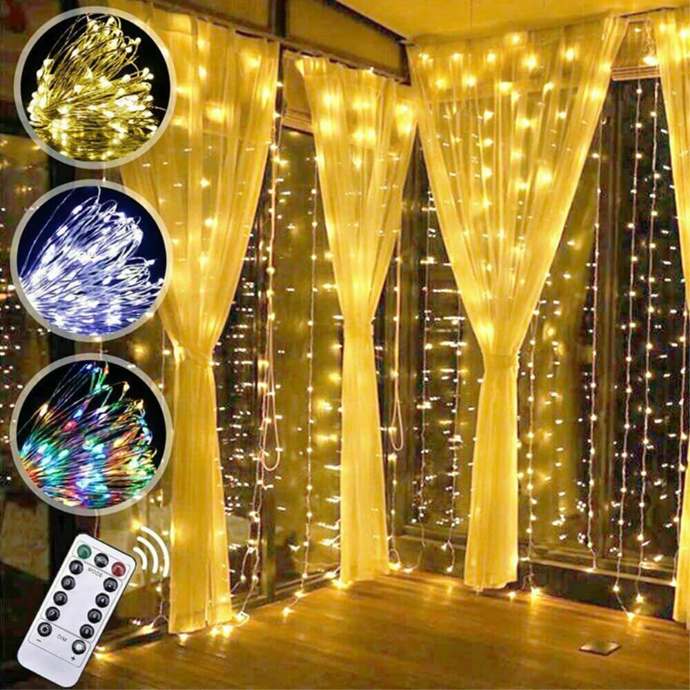 Vorhang Lichterkette USB 3x3m 300 Led - Image 8