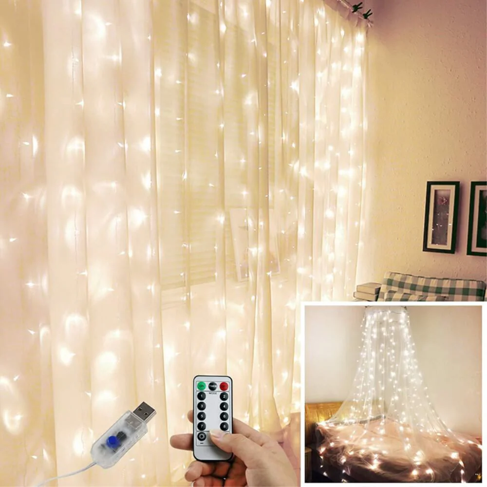 Vorhang Lichterkette USB 3x3m 300 Led - Image 9