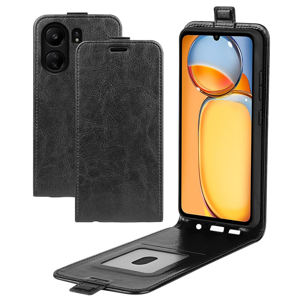 Xiaomi Poco C65 / Redmi 13c - Klassisches Flip Case Schwarz - Image 3
