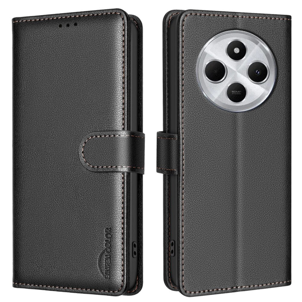 Xiaomi Redmi 14C / Poco C75 / Redmi A4 5G - BINFEN Leder Etui Hülle mit RFID Blocker