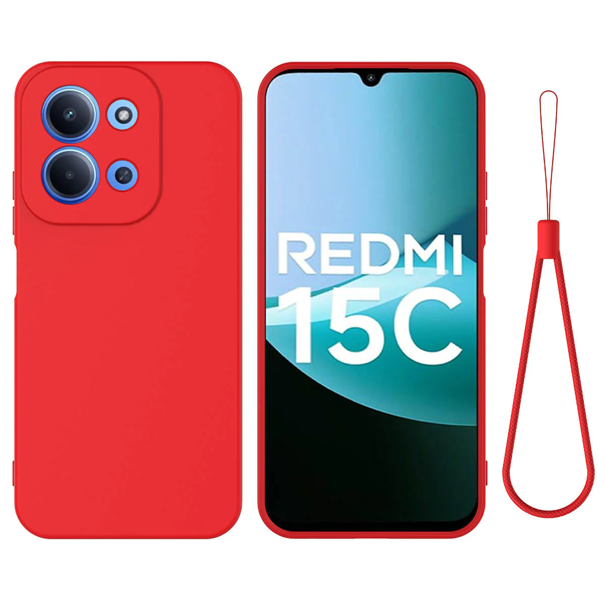 Xiaomi Redmi 15C - Silikon Gummi Hülle mit Riemen - Image 3