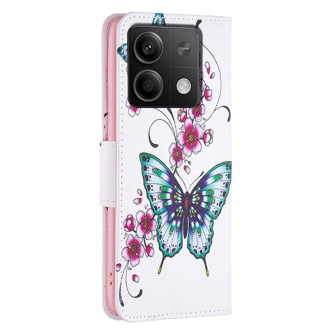 Xiaomi Redmi Note 13 4G - Etui Hülle Schmetterlinge Weiss - Image 4