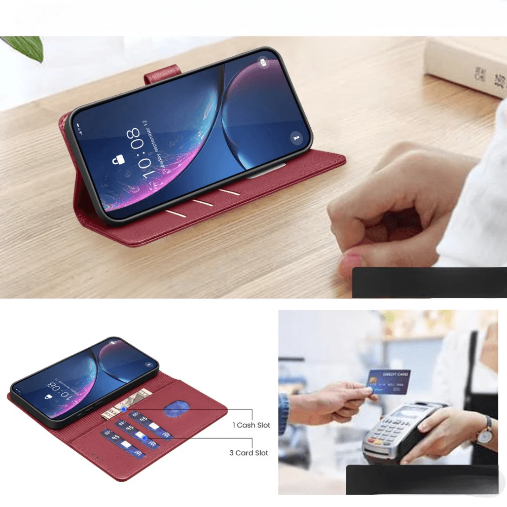 Xiaomi Redmi Note 14 4G - BINFEN Leder Etui Hülle mit RFID Blocker - Image 10