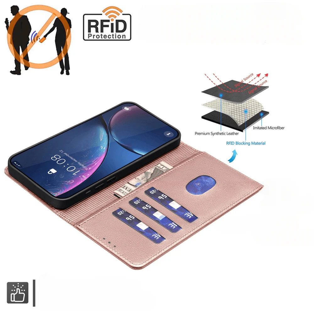 Xiaomi Redmi Note 14 4G - BINFEN Leder Etui Hülle mit RFID Blocker - Image 16