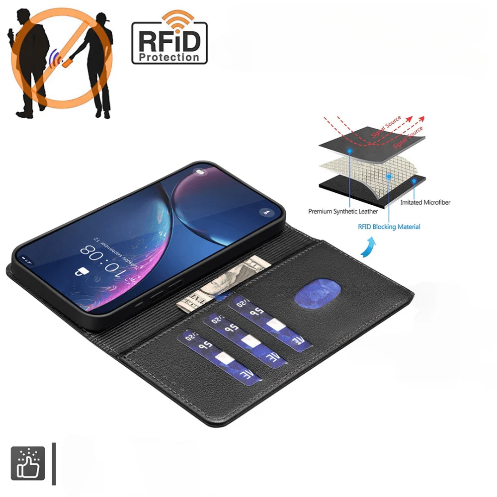 Xiaomi Redmi Note 14 4G - BINFEN Leder Etui Hülle mit RFID Blocker - Image 2