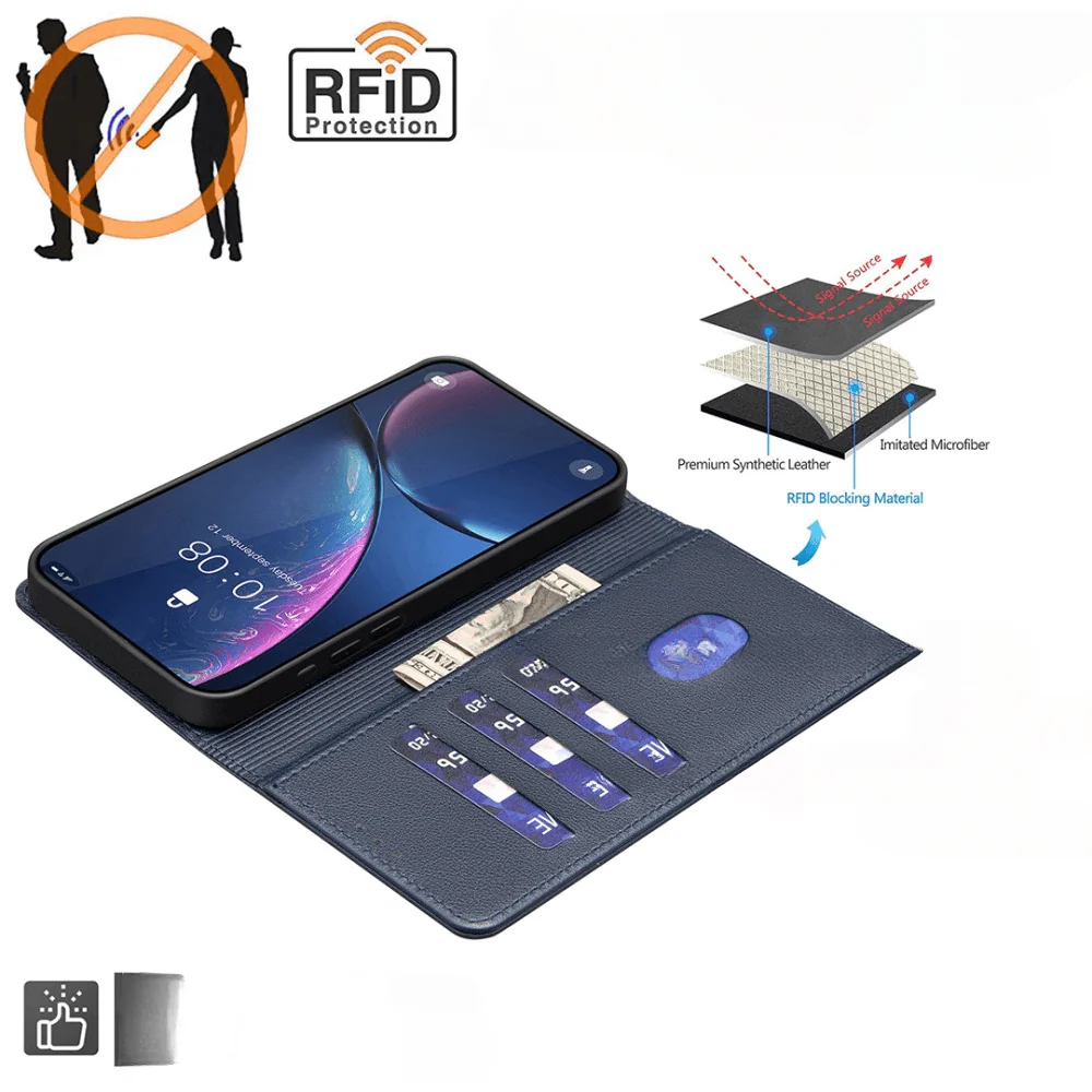 Xiaomi Redmi Note 14 4G - BINFEN Leder Etui Hülle mit RFID Blocker - Image 30