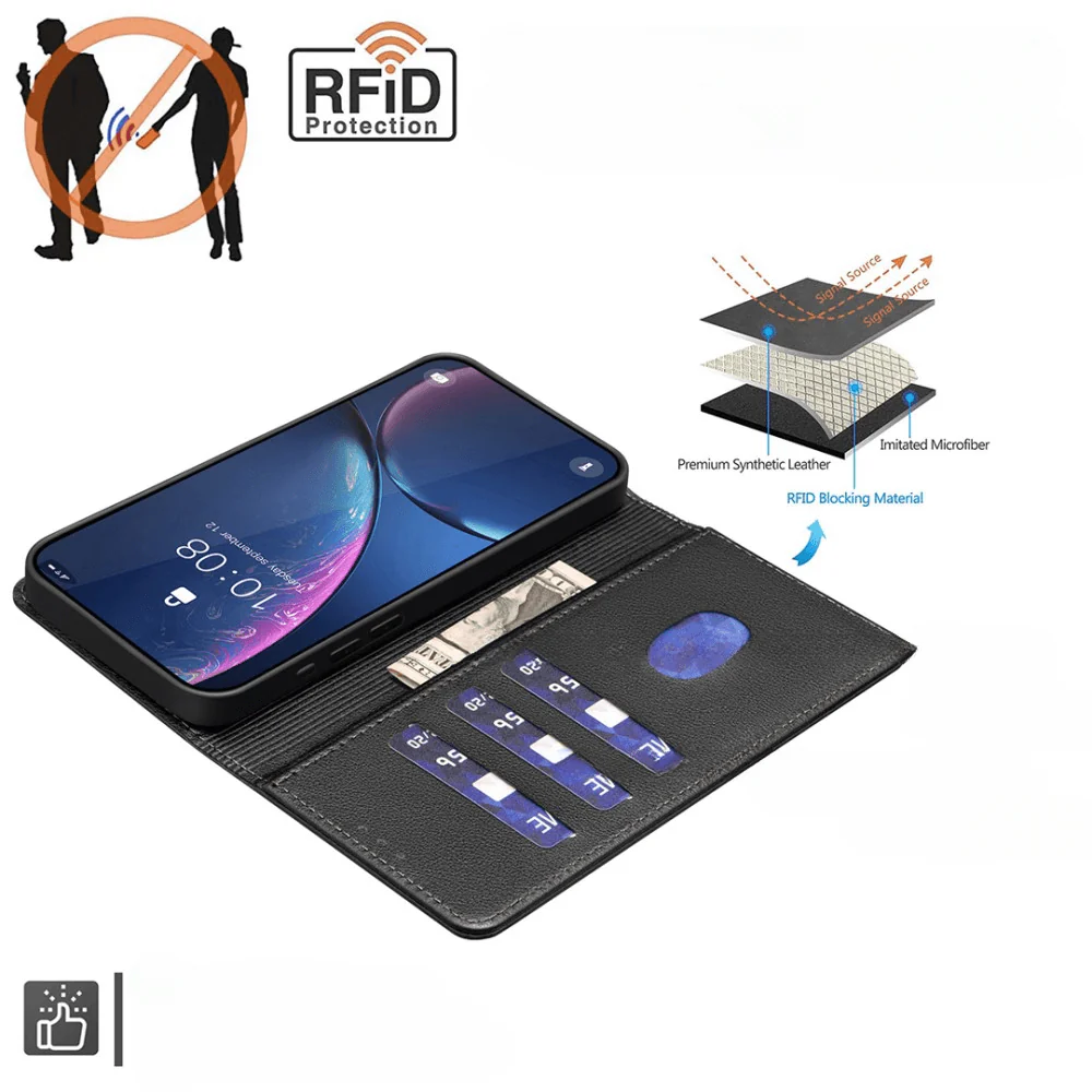 Xiaomi Redmi Note 14 5G - BINFEN Leder Etui Hülle mit RFID Blocker - Image 3