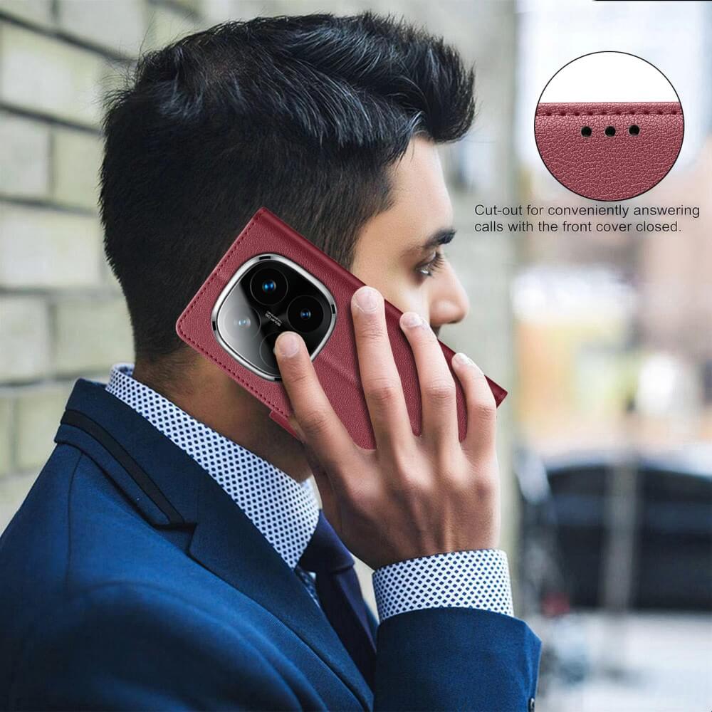 Xiaomi Redmi Note 14 Pro 4G - BINFEN Leder Etui Hülle mit RFID Blocker - Image 5