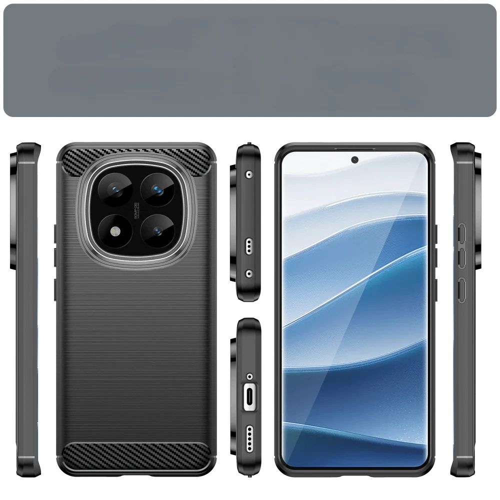Xiaomi Redmi Note 14 Pro+ Plus - Metall Carbon Look Hülle - Image 3
