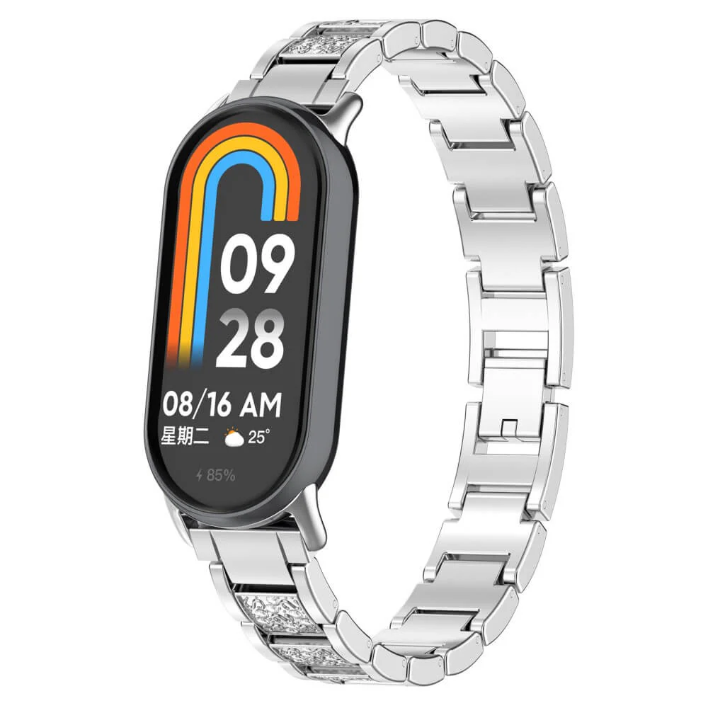 Xiaomi Smart Band 9 / 8 - Edelstahl mit Strass Armband - Image 14